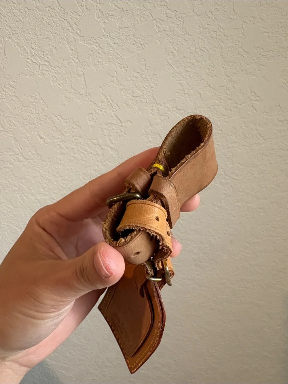 Louis Vuitton Brown Leather Luggage Tag